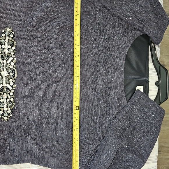 Eliza J Navy Sparkle Stretch Dress Embellished Waist Size 10 - Picture 11 of 15